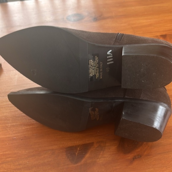 MA&LO-Italy-Laiss-Dark Brown Suede Ankle Boots-Side Zip-buckle-Sz40EU Cowboy - Picture 12 of 12